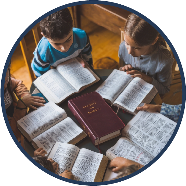 Closeup on hands of people sitting at a table